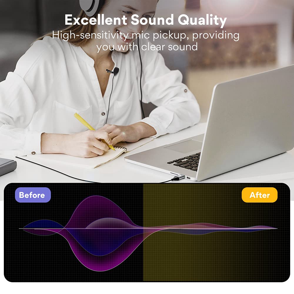 Maono Usb Lavalier Microphone, 192Khz/24Bit Plug & Play Omnidirectional Lapel Shirt Collar Clip On Mic For Pc, Computer, Mac, La